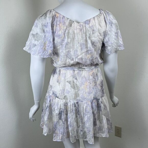 Rebecca Taylor Women Size XL White Lily Silk Floral Tiered Ruffle Mini NEW Dress - Picture 8 of 17